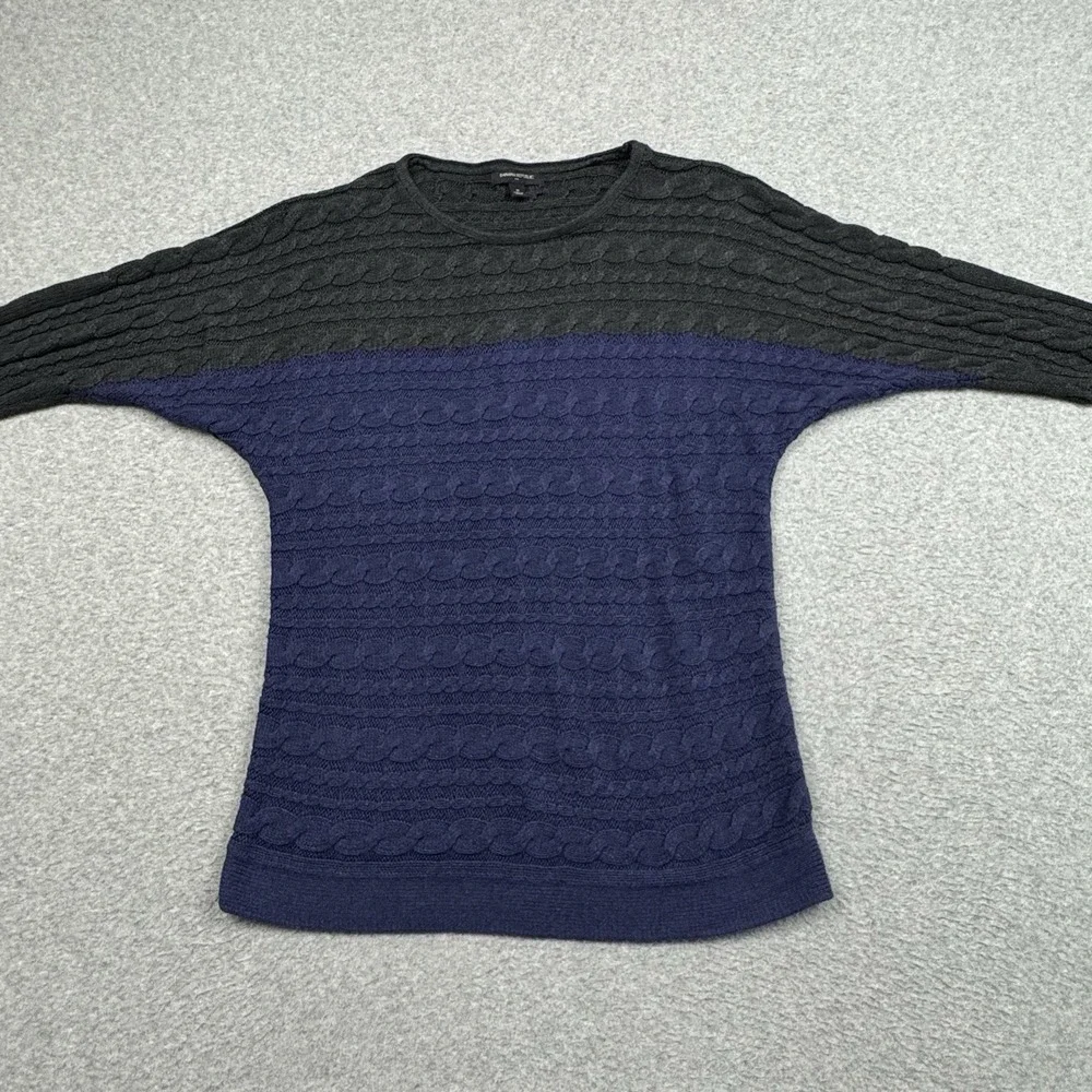 Banana Republic Two Tone Cable Knit Sweater Womens Medium Dolman‎ 3/4 Sleeve